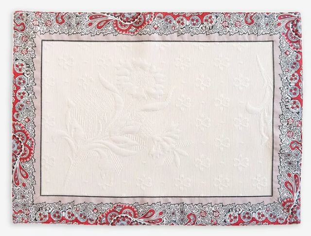 Provence Jacquard tea mat (Bastide red - Delft white) - Click Image to Close